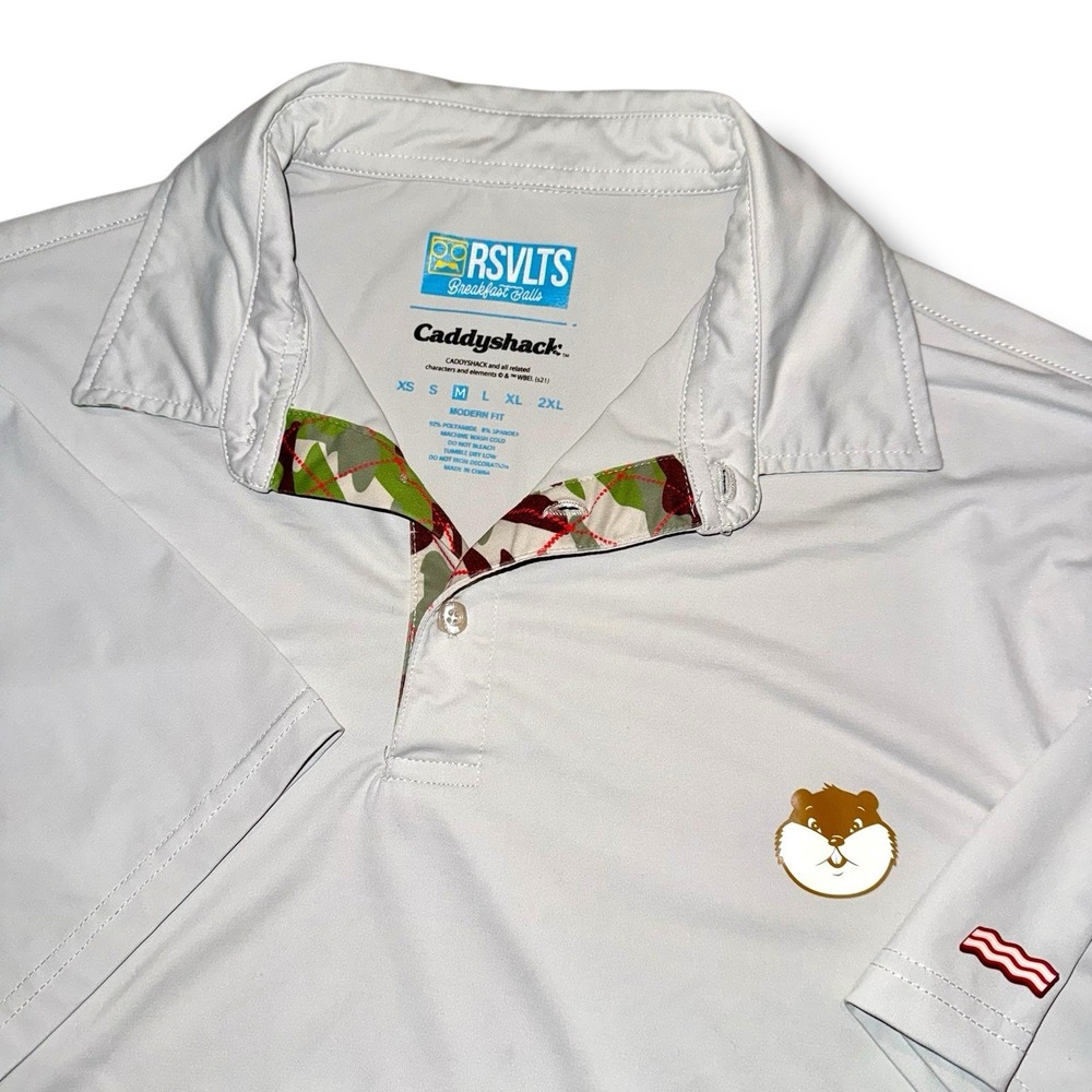 RSVLTS x CADDYSHACK Polo Shirt‎ Medium Breakfast Balls Modern-Fit Performance